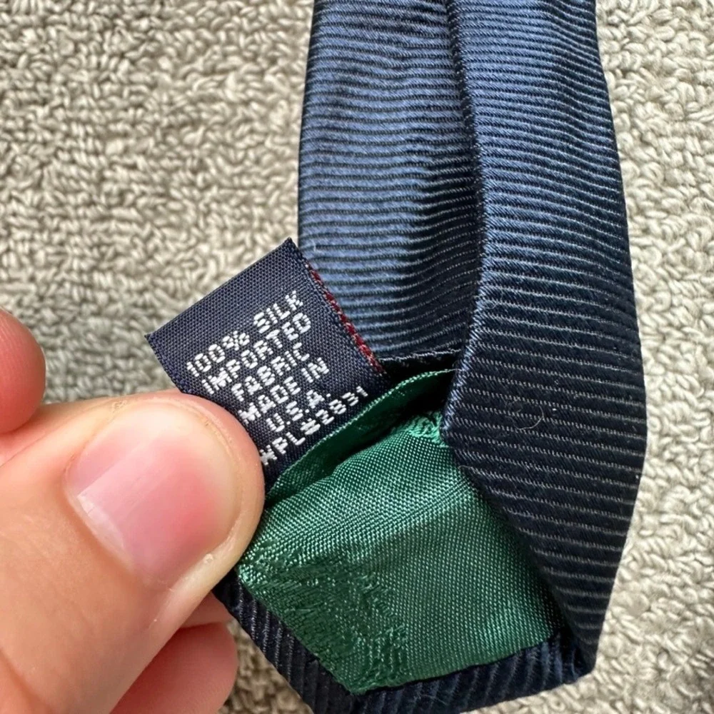 Tommy Hilfiger Mens Silk Necktie Red Blue White Basketweave Geometric Woven Tie
